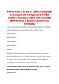 NR606 Week 3 Exam V3 &vert; NR606 Diagnosis &NewLine;& Management in Psychiatric-Mental &NewLine;Health II Practicum &vert; Q&A with Rationale &NewLine;&lpar;NR606 Week 3 Exam&rpar; &vert; Chamberlain &NewLine;University