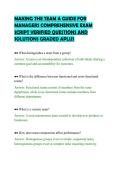 AKING THE TEAM A GUIDE FOR&NewLine;MANAGERS COMPREHENSIVE EXAM&NewLine;SCRIPT VERIFIED QUESTIONS AND&NewLine;SOLUTIONS GRADED APLUS