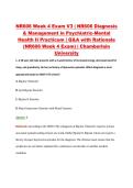 NR 606 Week 4 Exam V1&ndash;V3 &vert; NR 606 Diagnosis & Management in Psychiatric Mental Health II Practicum &vert; Chamberlain University &vert; Q&A with Rationale &lpar;Chamberlain NR606 Week 4 Exam&rpar;