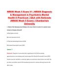 NR 606 Week 5 Exam V1&ndash;V3 &vert; NR 606 Diagnosis & Management in Psychiatric Mental Health II Practicum &vert; Chamberlain University &vert; Q&A with Rationale &lpar;Chamberlain NR606 Week 5 Exam&rpar;