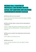 MCGRAW HILLS TAXATION OF&NewLine;INDIVIDUALS AND BUSINESS ENTITIES&NewLine;ACTUAL TEST QUESTIONS AND SOLUTIONS&NewLine;COMPREHENSIVE REVIEW PACKAGE&NewLine;