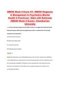 NR 606 Week 8 Exam V1&ndash;V3 &vert; NR 606 Diagnosis & Management in Psychiatric Mental Health II Practicum &vert; Chamberlain University &vert; Q&A with Rationale &lpar;Chamberlain NR606 Week 8 Exam&rpar;