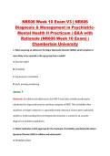 NR606 Week 10 Exam V3 &vert; NR606 &NewLine;Diagnosis & Management in Psychiatric&NewLine;Mental Health II Practicum &vert; Q&A with &NewLine;Rationale &lpar;NR606 Week 10 Exam&rpar; &vert; &NewLine;Chamberlain University 