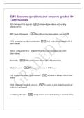 EMS Systems questions and answers graded A&plus;&NewLine;&vert; latest update&NewLine;ALS &lpar;advanced life support&rpar; - Advanced procedures&comma; such as drug&NewLine;administration&NewLine;BLS &lpar;basic life support&rpar; - Basic lifesaving interventions&comma; such as CPR&NewLine;EMT &lpar;emergency m