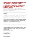 RN FUNDAMENTALS HESI EXAM PREP 2026 &vert; 200 VERIFIED PRACTICE QUESTIONS & ANSWERS WITH DETAILED RATIONALES &vert; COMPREHENSIVE FUNDAMENTALS OF NURSING REVIEW