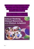 Rosalinda Alfaro-LeFevre's Critical Thinking&comma; Clinical Reasoning & Clinical Judgment&comma; 7th Edition &vert; Complete & Verified Nursing Test Bank&colon; Practice Questions with Expert Answers