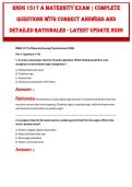 RNSG 1517 A Maternity Nursing Practice Exam