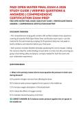 PADI OPEN WATER FINAL EXAM A 2026 STUDY GUIDE &vert; VERIFIED QUESTIONS & ANSWERS &vert; COMPREHENSIVE CERTIFICATION EXAM PREP