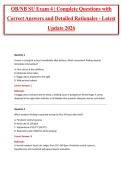 OB NB SU Exam 4  Complete Questions with Correct Answers and Detailed Rationales - Latest Update 2026