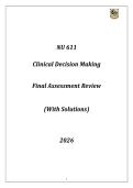 NU 611 Clinical Decision Making&colon; Study Guide & Practice Questions&NewLine;&NewLine;