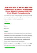 NRNP 6566 Week 10 Quiz V2 &vert; NRNP 6566 &NewLine;Advanced Care of Adults in Acute Settings &NewLine;&vert; Actual Q&A with Rationale &lpar;NRNP6566 &NewLine;Week 10 Quiz&rpar; &vert; Walden University