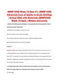 NRNP 6566 Week 10 Quiz V1&ndash;V3 &vert; NRNP 6566 Advanced Care of Adults in Acute Settings &vert; Walden University &vert; Actual Q&A with Rationale &lpar;NRNP6566 Week 10 Quiz&rpar;