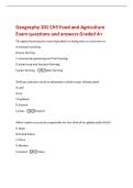 Geography 101 Ch9 Food and Agriculture&NewLine;Exam questions and answers Graded A&plus;&NewLine;The agricultural practice most dependent on being close to consumers is&NewLine;A&period;livestock ranching&period;&NewLine;B&period;dairy farming&period;&NewLine;C&period;commercial gardening and fruit farming&period;&NewLine;D&period;mixed crop and liv