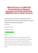 NRNP 6635 Exam 4 V1 NRNP 6635 &NewLine;Psychopathology and Diagnostic &NewLine;Reasoning &vert; Actual Q&A with Rationale &NewLine;&lpar;NRNP6635 Exam 4&rpar; &vert; Walden University 