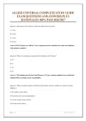 ALLIED UNIVERSAL COMPLETE STUDY GUIDE EXAM QUESTIONS AND ANSWERS PLUS RATIONALES 100&percnt; PASS 2026&sol;2027