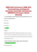 NRNP 6635 Final Exam V1 NRNP 6635 &NewLine;Psychopathology and Diagnostic &NewLine;Reasoning &vert; Actual Q&A with Rationale &NewLine;&lpar;NRNP6635 Final Exam&rpar; &vert; Walden &NewLine;University