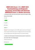 NRNP 6635 Exam 1 V1 &vert; NRNP 6635 &NewLine;Psychopathology and Diagnostic &NewLine;Reasoning &vert; Actual Q&A with Rationale &NewLine;&lpar;NRNP6635 Exam 1&rpar; &vert; Walden University 