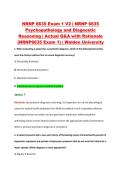 NRNP 6635 Exam 1 V2 &vert; NRNP 6635 &NewLine;Psychopathology and Diagnostic &NewLine;Reasoning &vert; Actual Q&A with Rationale &NewLine;&lpar;NRNP6635 Exam 1&rpar; &vert; Walden University