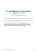 Michigan Electrical Sign Contractor License Exam Prep&NewLine;Questions & Answers with Rationales