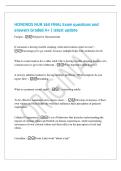 HONDROS NUR 163 FINAL Exam questions and&NewLine;answers Graded A&plus; &vert; latest update&NewLine;Fatigue - Subjective Measurement&NewLine;If someone is having trouble sleeping&comma; what intervention could we use&quest; -&NewLine;Encourage pt to go outside&comma; because sunlight helps with melatonin leve
