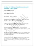 Hondros Nur 163 Exam 2 questions and answers&NewLine;Graded A&plus; &vert; latest update&NewLine;Eustress - Positive stress&NewLine;Distress - Negative stress&NewLine;Parasympathetic - Rest and digest&NewLine;Sympathetic response - Fight or flight&period; Increased HR&comma; BP&comma; cardiac output&comma;&NewLine;blood glucose&period; D