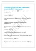 HONDROS NUR 160 FINAL Exam questions and&NewLine;answers Graded A&plus; &vert; latest update&NewLine;How do you do pursed lip breathing - Inhale through the nose out the mouth&NewLine;through pursed lips&NewLine;Normal PSA - 0-4&NewLine;Whats important ab