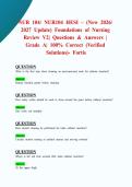 NUR 104&sol; NUR104 HESI &ndash; &lpar;New 2026&sol; 2027 Update&rpar; Foundations of Nursing Review V2&vert; Questions & Answers &vert; Grade A&vert; 100&percnt; Correct &lpar;Verified Solutions&rpar;- Fortis