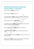 HONDROS NUR 150 EXAM 1 questions and&NewLine;answers Graded A&plus; &vert; latest update&NewLine;SUPINE POSITION - lying on the back&NewLine;PRONE POSITION - lying face down&NewLine;FOWLERS POSITION - semi-sitting body position in which a person's&NewLine;head and shoulders are elevated 45 to