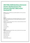 ISSA FINAL EXAM Questions And Correct Answers &lpar;Verified Answers&rpar; Plus Rationale 2026&sol;2027 Q&A&vert; Instant Download Pdf