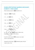 Hondros 185 Final Exam questions and answers&NewLine;Graded A&plus; &vert; latest update&NewLine;What is thrombocytopenia&quest; - low platelet count&NewLine;Triglycerides - <150 mg&sol;dL&NewLine;1 oz&equals;&lowbar;&lowbar;&lowbar;ml - 30 ml&NewLine;1 cup&equals;&lowbar;&lowbar;&lowbar;ml - 240 ml&NewLine;1 tsp&equals;&lowbar;&lowbar;&lowbar;ml - 5 ml&NewLine;1 T&equals; &lowbar;&lowbar;&lowbar; ml - 15 m