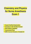 Chemistry and Physics for Nurse Anesthesia Exam 1 &vert; Study Guide & Practice Questions with Veified Answer 2026-2027 PDF