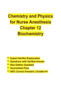 Chemistry and Physics for Nurse Anesthesia Chapter 12 Biochemistry &vert; Study Guide & Exam Review 2026-2027 PDF