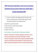 HESI Exit Exam Questions and Correct Answers &NewLine;&lpar;Verified Answers&rpar; Plus Rationales 2026 Q&A &vert; &NewLine;Instant Download Pdf 