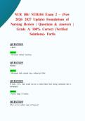 NUR 104&sol; NUR104 Exam 2 &ndash; &lpar;New 2026&sol; 2027 Update&rpar; Foundations of Nursing Review&vert; Questions & Answers &vert; Grade A&vert; 100&percnt; Correct &lpar;Verified Solutions&rpar;- Fortis