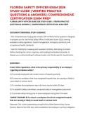 FLORIDA SAFETY OFFICER EXAM 2026 STUDY GUIDE &vert; VERIFIED PRACTICE QUESTIONS & ANSWERS &vert; COMPREHENSIVE CERTIFICATION EXAM PREP
