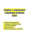 Chapter 1 Introduction to Business Analytics Questions & Answers &vert; Verified Answers &vert; Latest 2026-2027 Study Guide PDF
