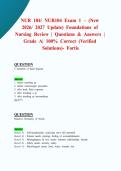 NUR 104&sol; NUR104 Exam 1 &ndash; &lpar;New 2026&sol; 2027 Update&rpar; Foundations of Nursing Review &vert; Questions & Answers &vert; Grade A&vert; 100&percnt; Correct &lpar;Verified Solutions&rpar;- Fortis