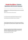 Florida Fire Officer 1 Review &ndash; Practice Questions and Correct Answers
