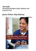 Test Bank The Nursing Assistant Acute&comma; Subacute&comma; and Long-Term Care 6th Edition JoLynn Pulliam Meg Holloway ISBN 9780323874922 Complete Chapter Questions&comma; Answers and Rationales