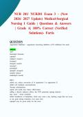 NUR 201&sol; NUR201 Exam 3 &ndash; &lpar;New 2026&sol; 2027 Update&rpar; Medical-Surgical Nursing I Guide &vert; Questions & Answers &vert; Grade A&vert; 100&percnt; Correct &lpar;Verified Solutions&rpar;- Fortis
