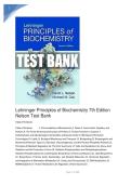 Lehninger Principles of Biochemistry 7th Edition Test Bank &ndash; Complete Chapters 1-28 with Verified Answers &lpar;David L&period; Nelson & Michael Cox&rpar;