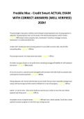 Freddie Mac - Credit Smart ACTUAL EXAM &NewLine;WITH CORRECT ANSWERS &lpar;WELL VERIFIED&rpar; &NewLine;2026&excl; 