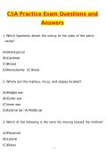 CSA Practice Exam 147 Questions Newest 2026 Questions and Correct Answers &lpar;Latest 2026 &sol; 2027 Update&rpar; Graded A&plus; Verified by Experts