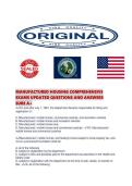 MANUFACTURED HOUSING COMPREHENSIVE EXAMS UPDATED QUESTIONS AND ANSWERS SURE
