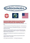 MANUFACTURED HOUSING EVALUATION EXAMS UPDATED QUESTIONS AND ANSWERS SURE 