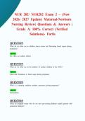 NUR 202&sol; NUR202 Exam 2 &ndash; &lpar;New 2026&sol; 2027 Update&rpar; Maternal-Newborn Nursing Review &vert; Questions & Answers &vert; Grade A&vert; 100&percnt; Correct &lpar;Verified Solutions&rpar;- Fortis
