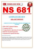 NS 681 &lpar;NURS 681&rpar; Complete Review 2026&ndash;2027 &vert; Final Exam Study Guide &vert; Practice Questions & Answers