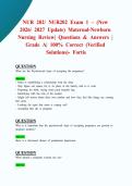 NUR 202&sol; NUR202 Exam 1 &ndash; &lpar;New 2026&sol; 2027 Update&rpar; Maternal-Newborn Nursing Review &vert; Questions & Answers &vert; Grade A&vert; 100&percnt; Correct &lpar;Verified Solutions&rpar;- Fortis