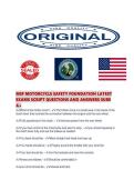 MSF MOTORCYCLE SAFETY FOUNDATION LATEST EXAMS SCRIPT QUESTIONS AND ANSWERS SURE