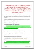 AHIP Final Exam 2026&sol;2027 Updated Questions & Answers Plus Rationales Actual Exam 2026&sol;2027 &ndash; Complete Exam-Style Q&As &vert; 100&percnt; Certified Verified &ndash; Pass Guaranteed &vert; A&plus; Graded &lpar;MOST RECENT&excl;&excl;&excl;&rpar;